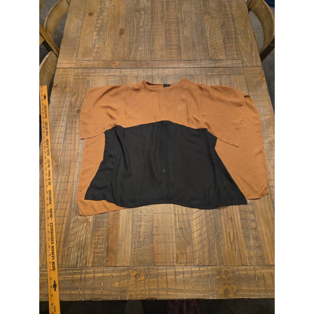 Ensembles A/Z By Anthony Ramirez Two Toned Caped Blouse